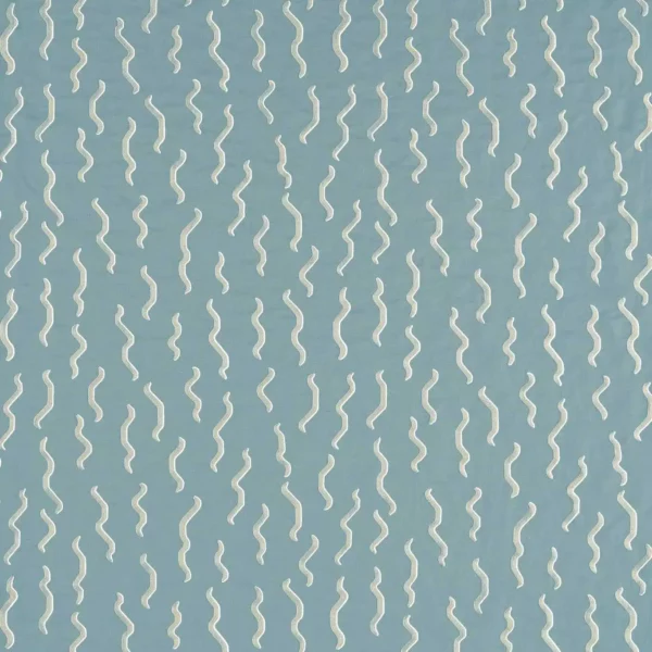 blue striped embroideried fabric from Harlequin