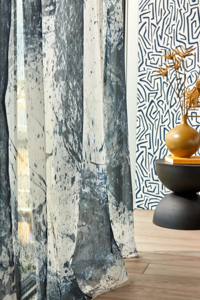 Enigmatic Sheer Fabric - Japanese Ink from