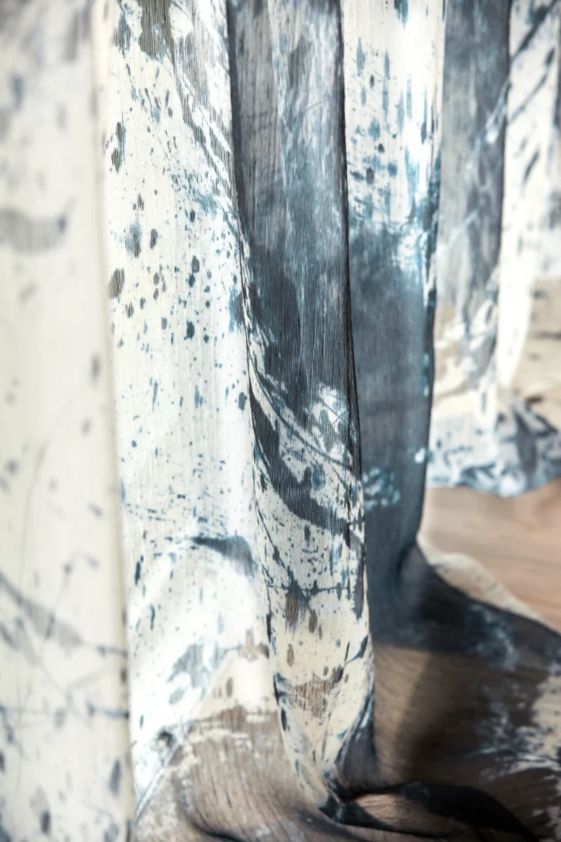 Enigmatic Sheer Fabric - Japanese Ink from
