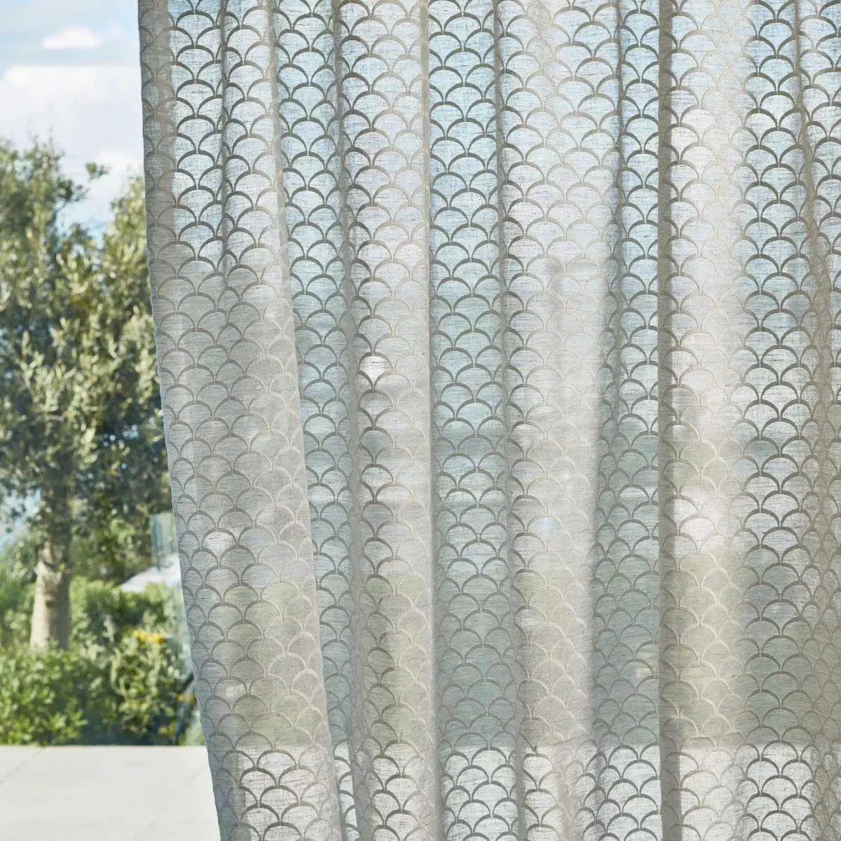 Nuvole Fabric - Incense by black-grey misc voile-sheer fabric from Harlequin