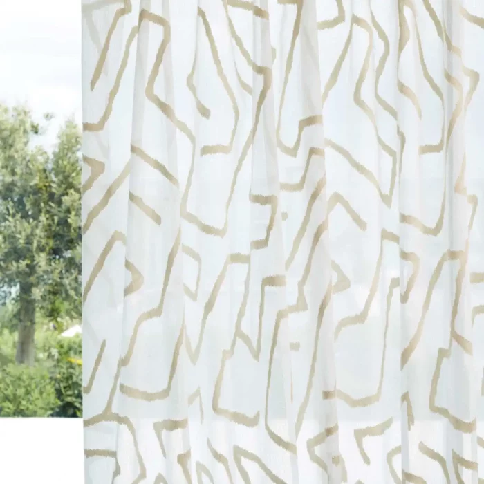 Melodic Sheer Fabric - Chalk / Parchment swatch