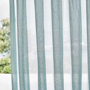 blue striped voile-sheer fabric from Harlequin