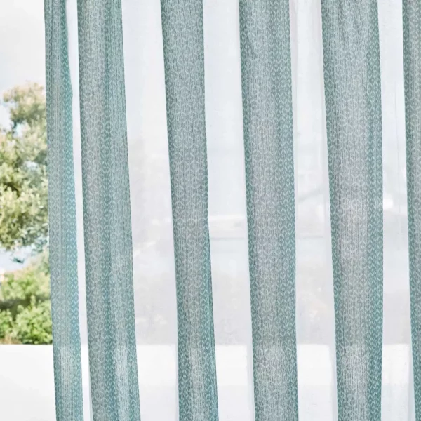 Ether Fabric - Chalk / Celestial by blue striped voile-sheer fabric from Harlequin