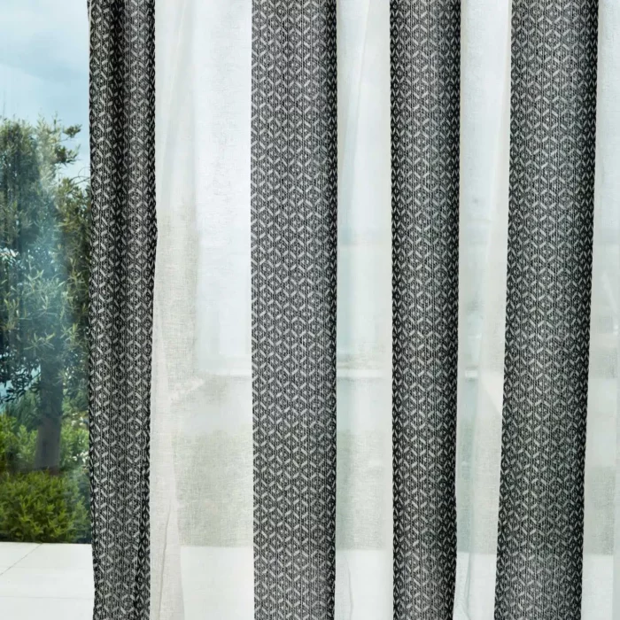 Ether Fabric - Chalk / Black Earth swatch