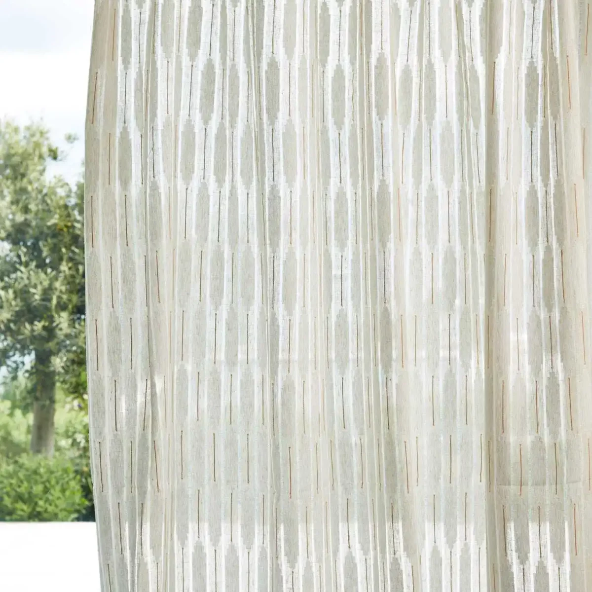 Alto Fabric - Parchment / Chalk by white botanical voile-sheer fabric from Harlequin