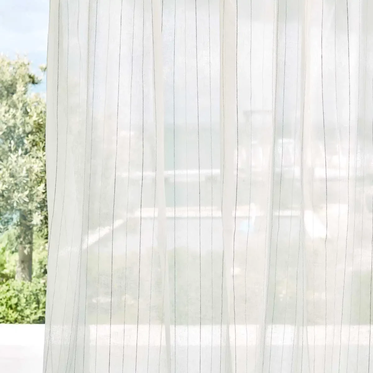 white striped voile-sheer fabric from Harlequin