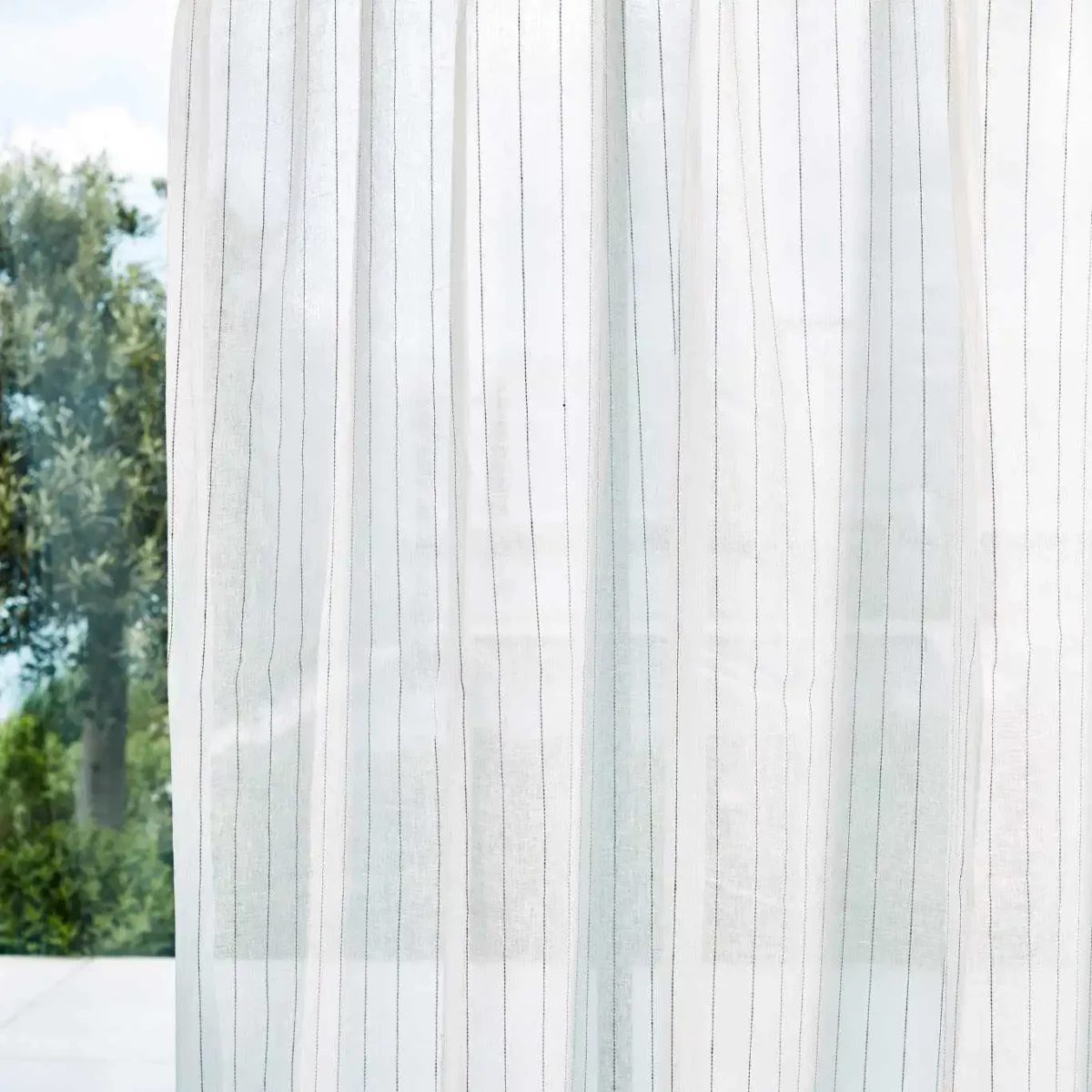 white striped voile-sheer fabric from Harlequin