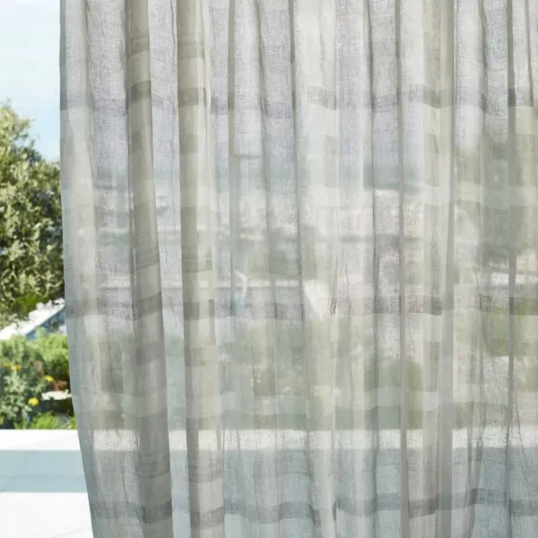 Ertha Sheer Fabric - First Light by black-grey checked voile-sheer fabric from Harlequin
