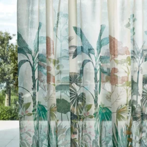 multicolour botanical voile-sheer fabric from Harlequin