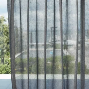 black-grey plain voile-sheer fabric from Harlequin