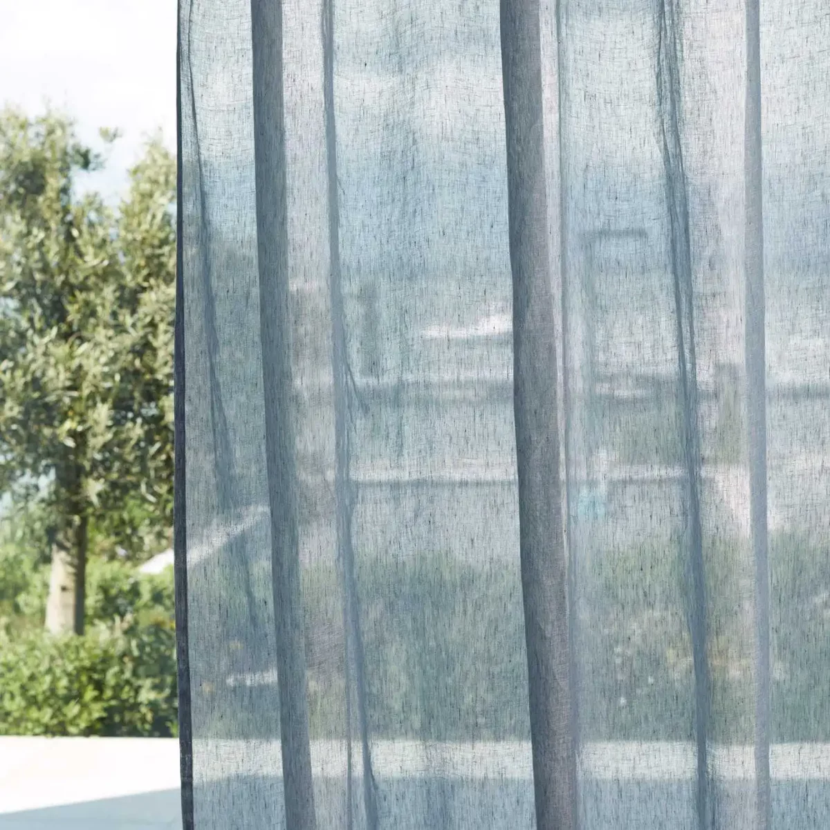 Lucent Fabric - Incense by blue plain voile-sheer fabric from Harlequin