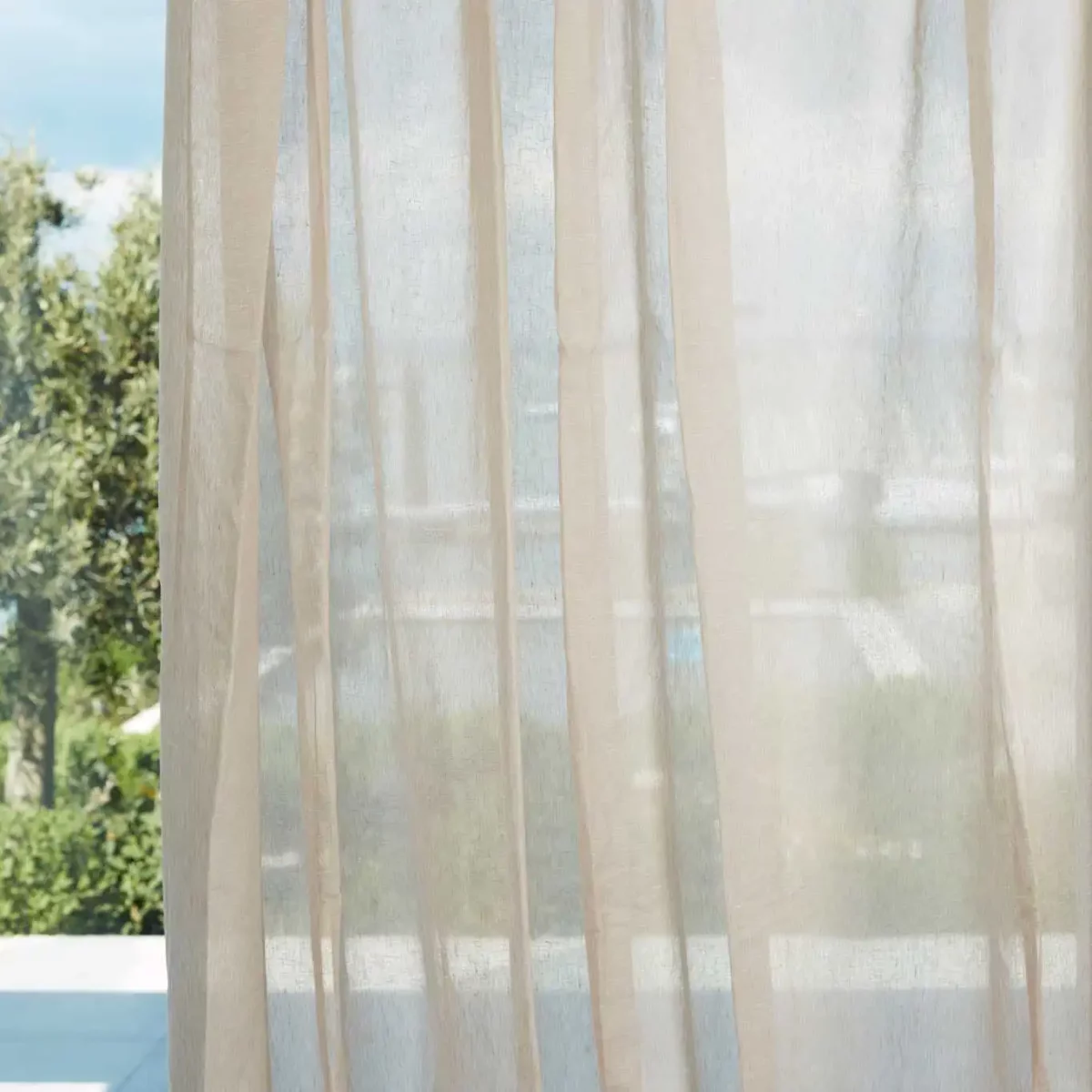 Lucent Fabric - Diffused Light by neutral plain voile-sheer fabric from Harlequin