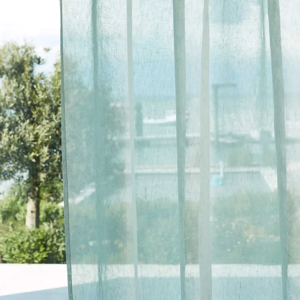 Lucent Fabric - Seaglass by blue plain voile-sheer fabric from Harlequin