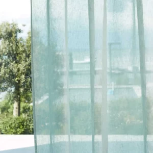 blue plain voile-sheer fabric from Harlequin