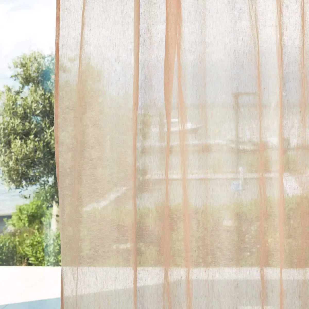 Lucent Fabric - Innocent by orange plain voile-sheer fabric from Harlequin