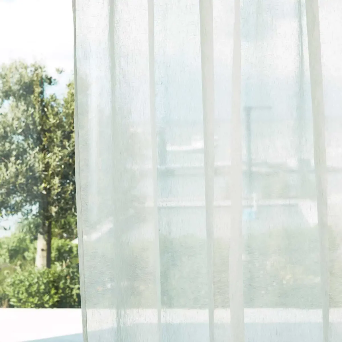 Lucent Fabric - Oyster by blue plain voile-sheer fabric from Harlequin