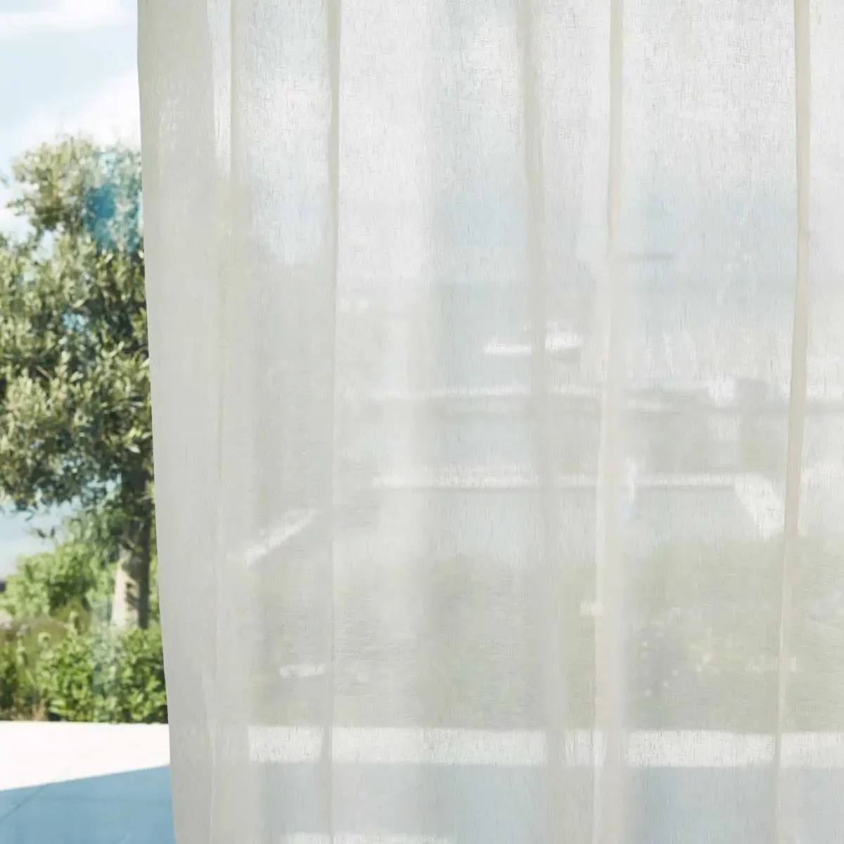 Lucent Fabric - Chalk by white plain voile-sheer fabric from Harlequin