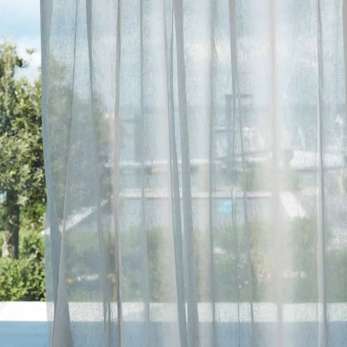 Lucent Fabric - Tranquility by blue plain voile-sheer fabric from Harlequin