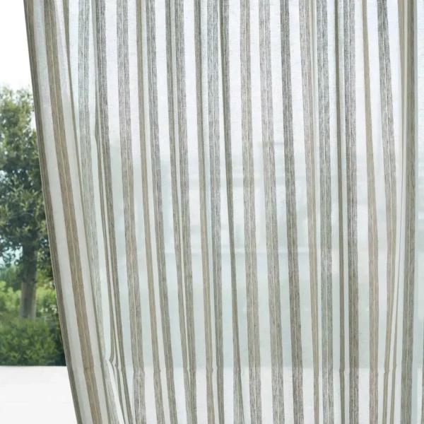 black-grey striped voile-sheer fabric from Harlequin