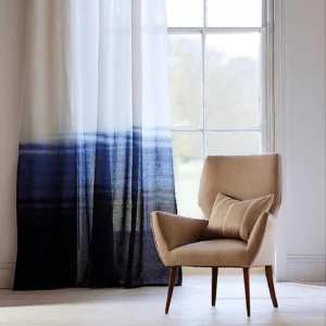 blue contemporary voile-sheer fabric from Harlequin
