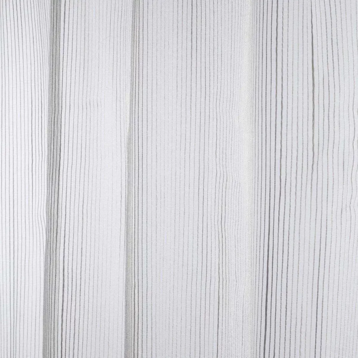 Kimie Fabric - Stone by black-grey striped voile-sheer fabric from Harlequin