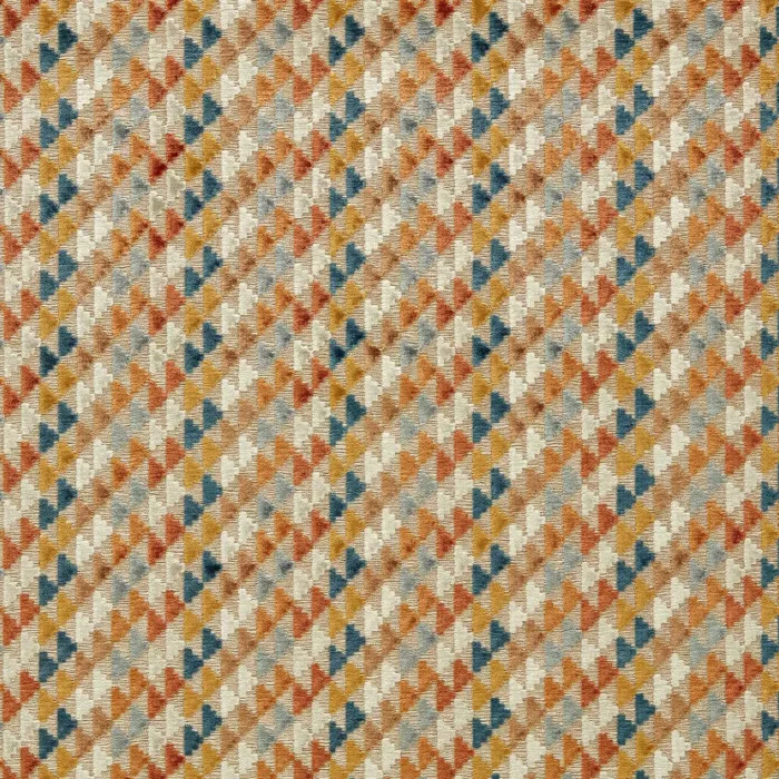 Vidi Fabric -  Tiger / Taupe / French Blue swatch