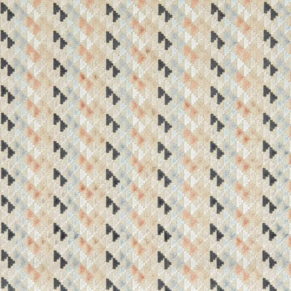 Vidi Fabric - Sky / Slate / Taupe by white geometric velvet-chenille fabric from Harlequin