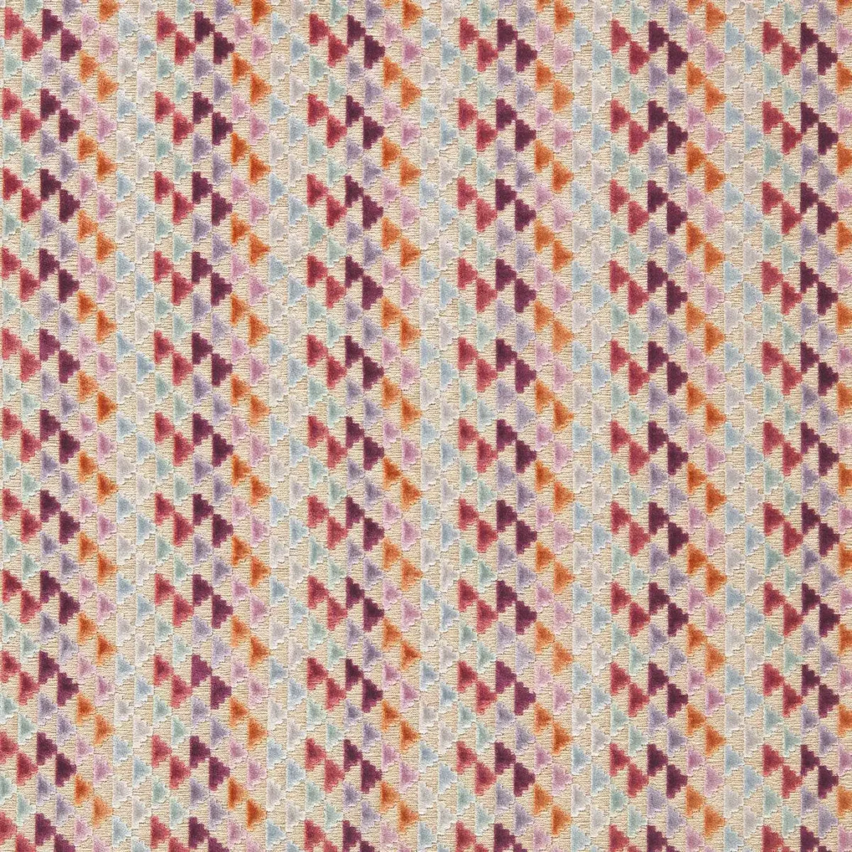 Vidi Fabric - Lilac / Aubergine / Cornflower by purple geometric velvet-chenille fabric from Harlequin