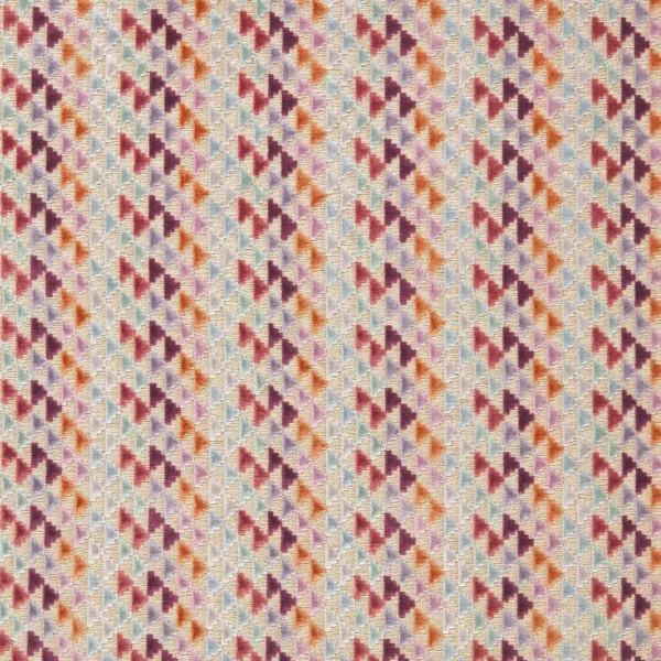 Vidi Fabric - Lilac / Aubergine / Cornflower by purple geometric velvet-chenille fabric from Harlequin