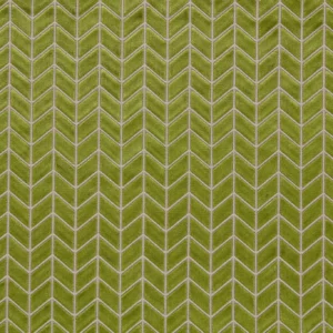 green geometric velvet-chenille fabric from Harlequin