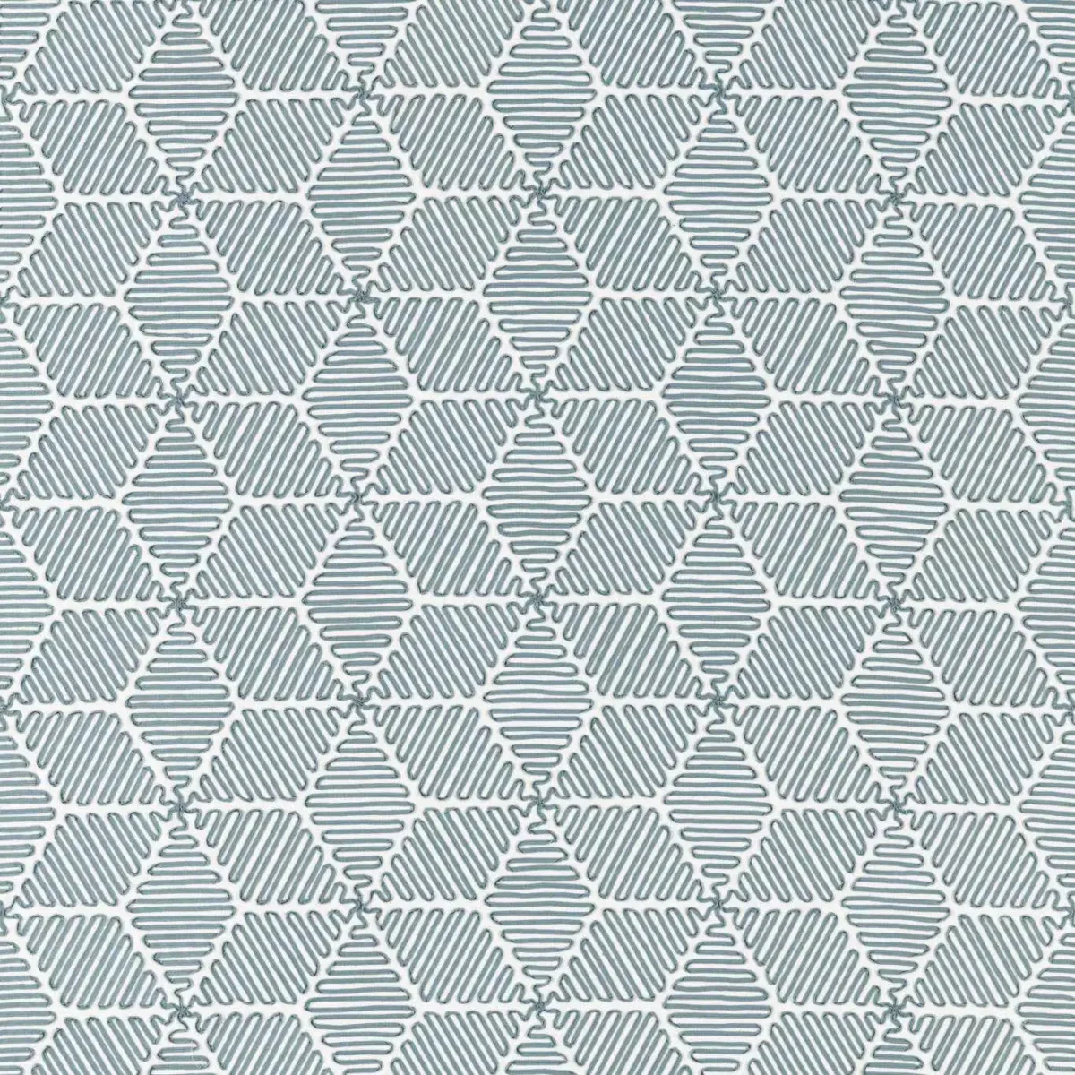 blue geometric embroideried fabric from Harlequin