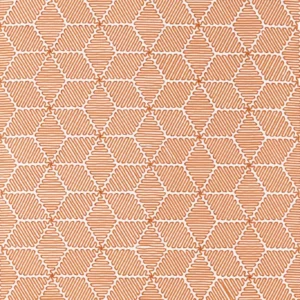 orange geometric embroideried fabric from Harlequin