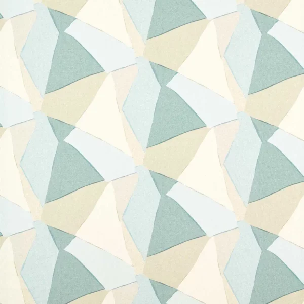 Sumi Reflect Fabric - Sky / Pebble / Canvas by blue geometric cotton fabric from Harlequin