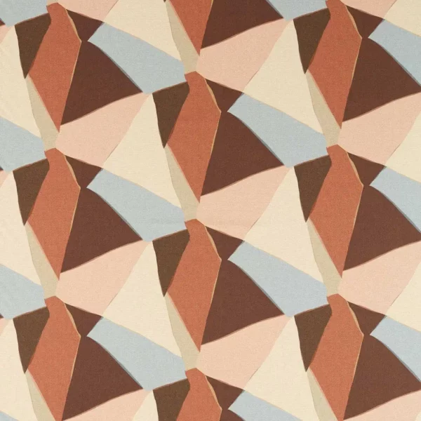 Sumi Reflect Fabric - Cornflower / Blush / Spice by brown geometric cotton fabric from Harlequin