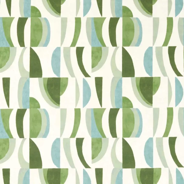 Torillo Fabric - Emerald / Azul / Pistachio by green contemporary cotton fabric from Harlequin
