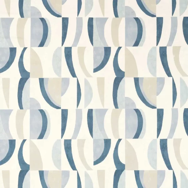 Torillo Fabric - Sky / Cornflower / Linen by blue contemporary cotton fabric from Harlequin