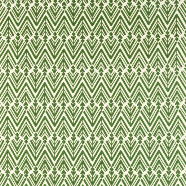 Thalia Fabric - Kelly by green geometric woven fabric from Harlequin