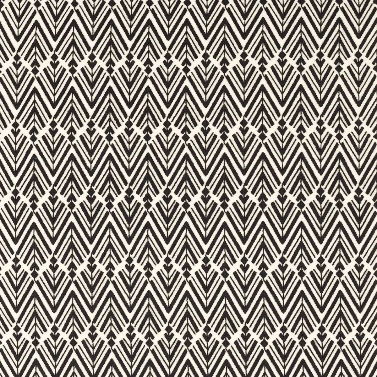 Thalia Fabric - Black Earth by black-grey geometric woven fabric from Harlequin