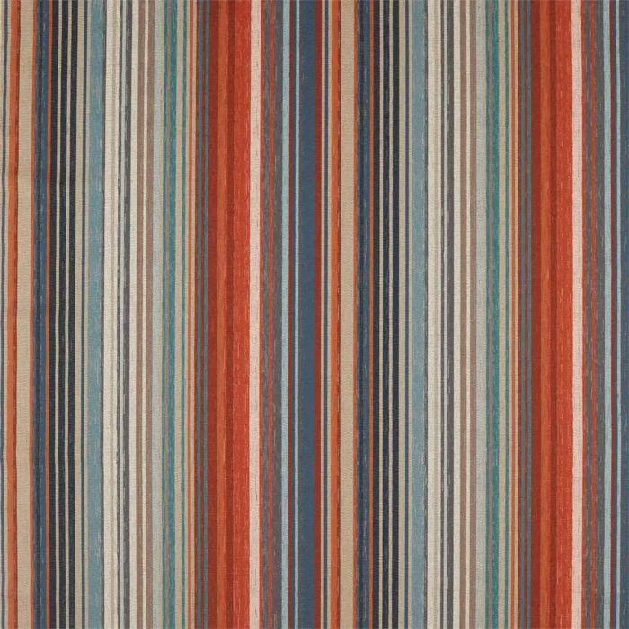 Spectro Stripe Fabric - Teal / Sedonia / Rust swatch
