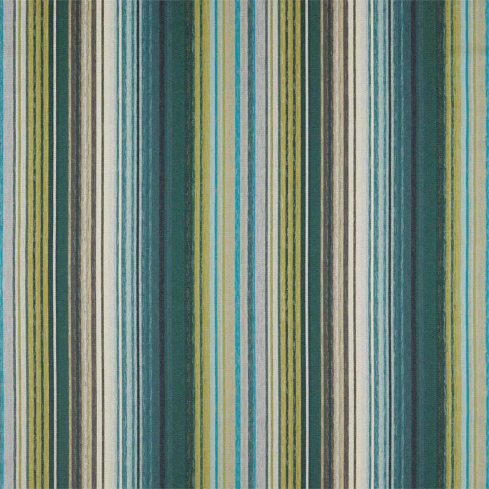 Spectro Stripe Fabric - Emerald / Marine / Lichen swatch