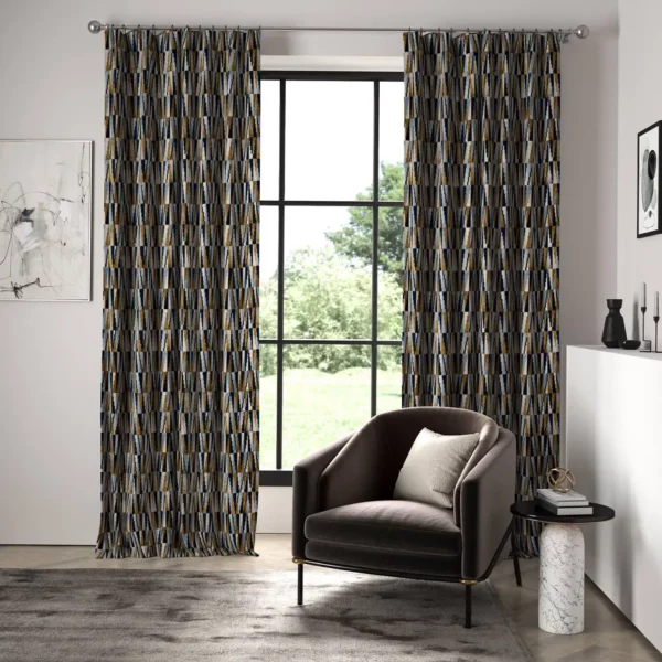 Acute Fabric - Cobalt / Ochre by Acute Fabric - Cobalt / Ochre from