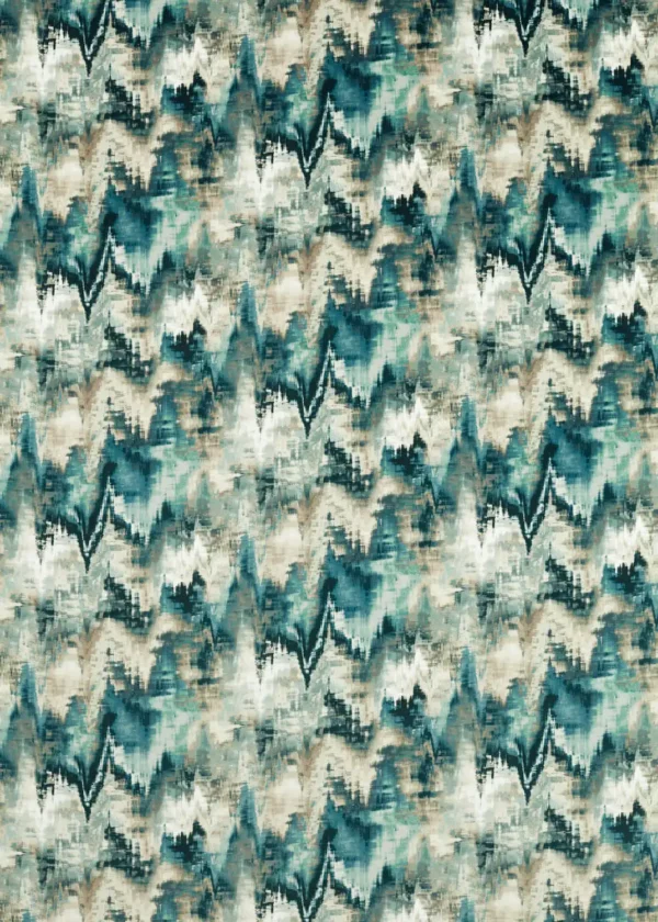 Distortion Fabric - Adriatic / Ink / Parchment by blue misc cotton fabric from Harlequin