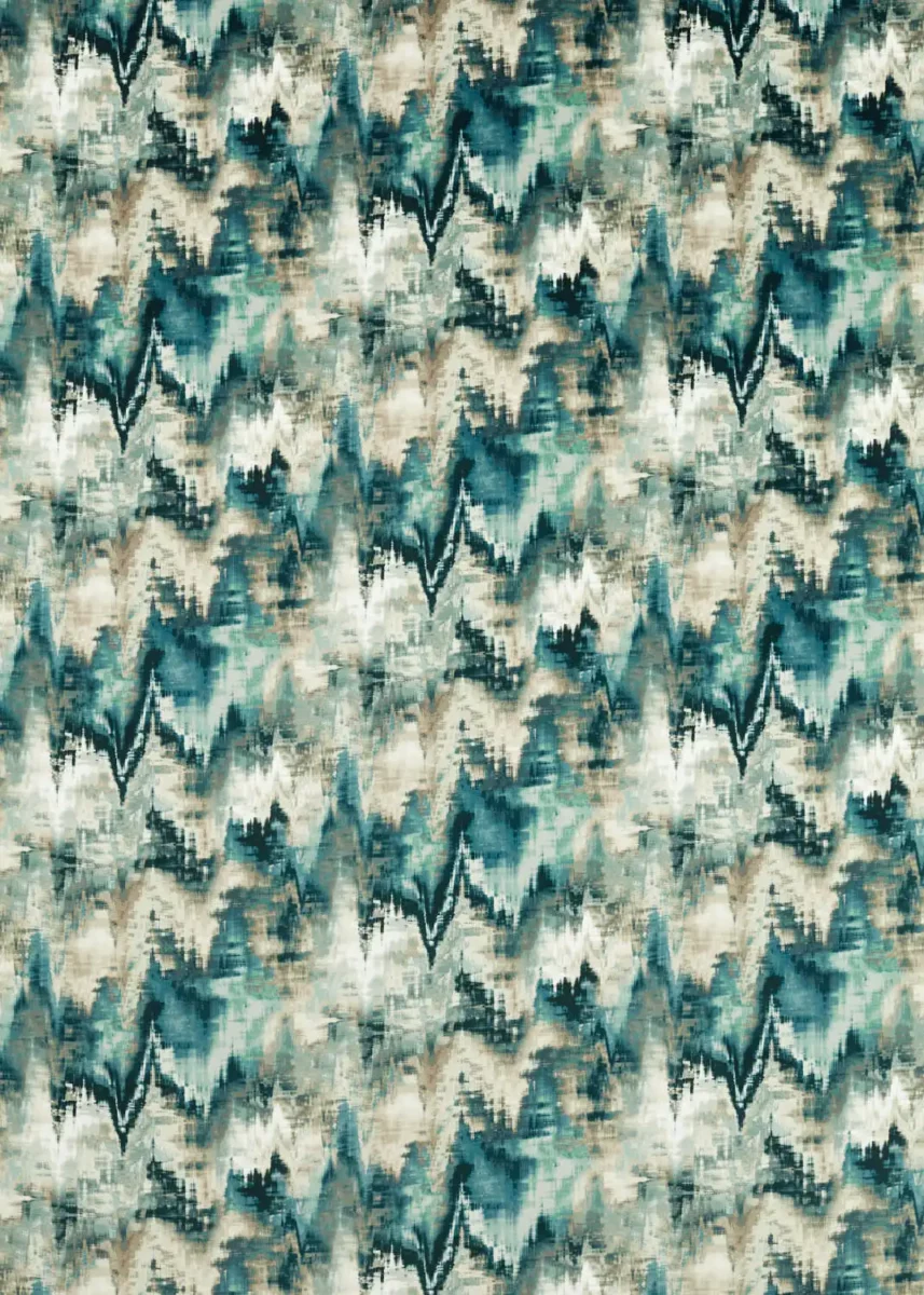 Distortion Fabric - Adriatic / Ink / Parchment by blue misc cotton fabric from Harlequin