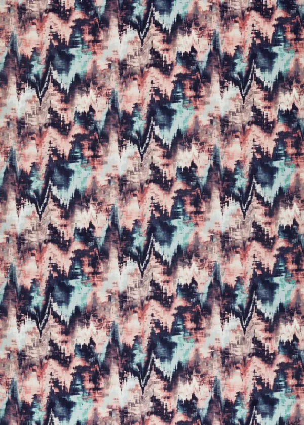 Distortion Fabric - Rosewood / Neptune / Azure by blue misc cotton fabric from Harlequin