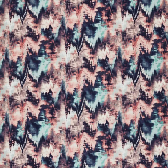 Distortion Fabric - Rosewood / Neptune / Azure swatch