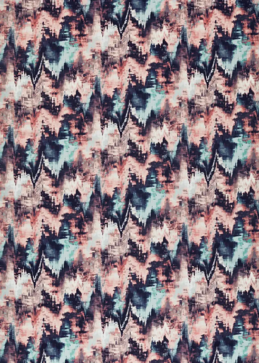 Distortion Fabric - Rosewood / Neptune / Azure by blue misc cotton fabric from Harlequin