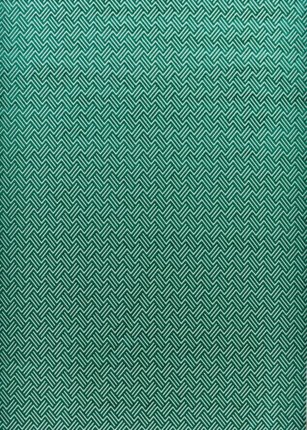 Triadic Fabric - Emerald by green geometric velvet-chenille fabric from Harlequin