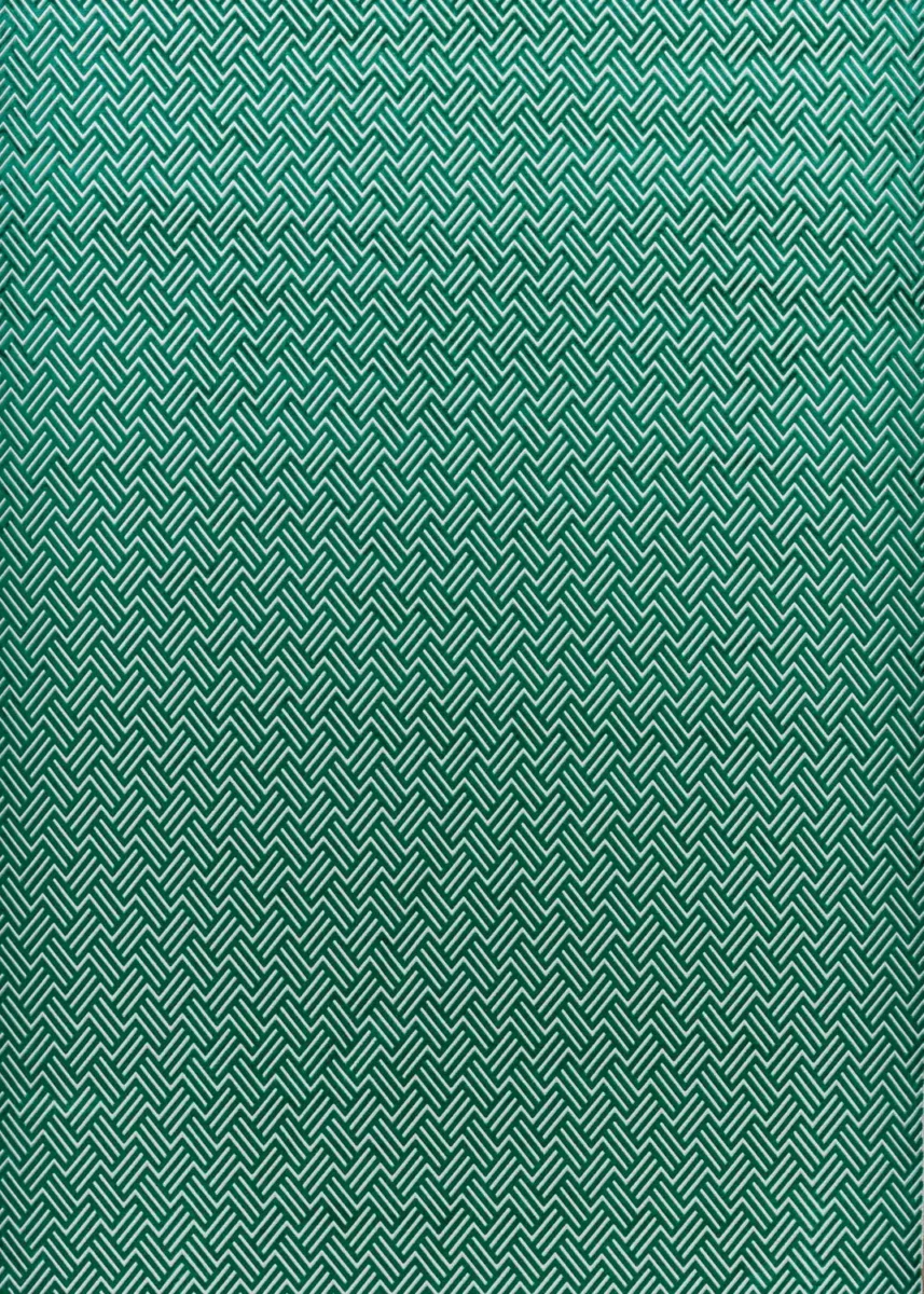 Triadic Fabric - Emerald by green geometric velvet-chenille fabric from Harlequin