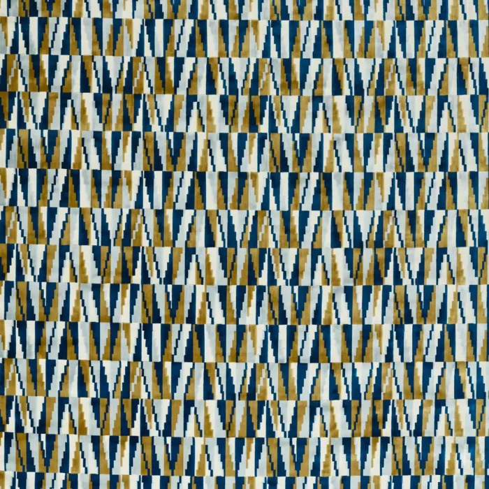 Acute Fabric - Cobalt / Ochre swatch