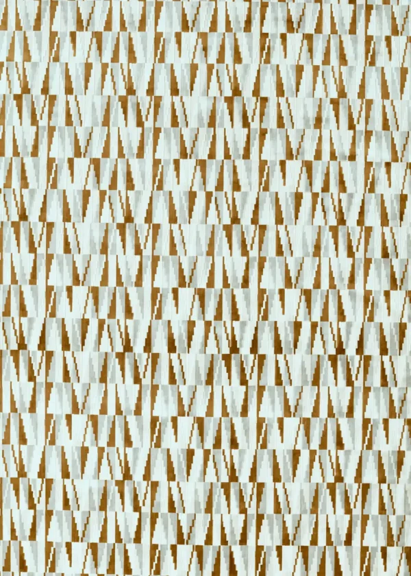 Acute Fabric - Tobacco / Slate by white geometric woven fabric from Harlequin